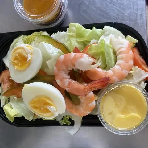Hình ảnh salad tôm+ sốt kem phô mai 