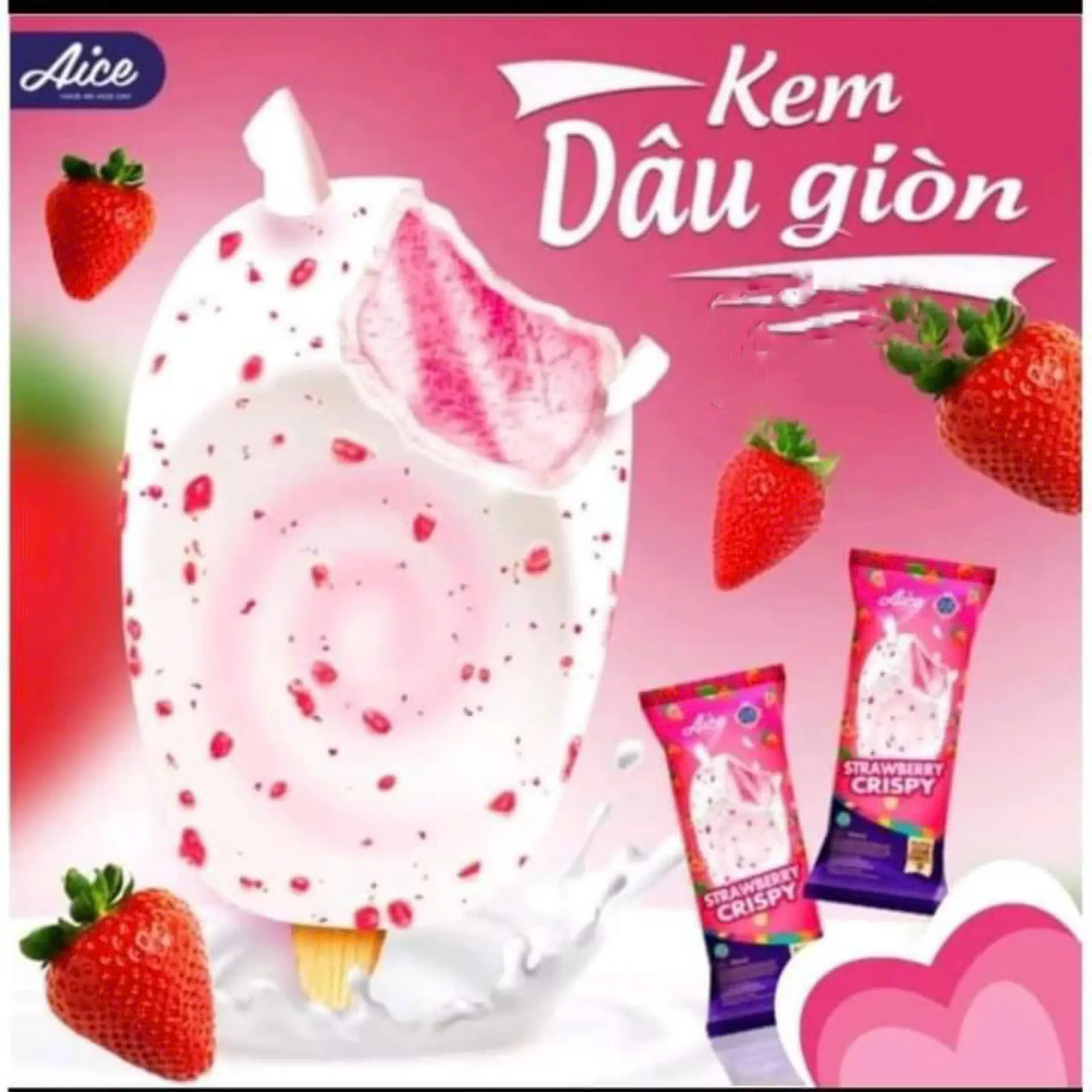 Hình ảnh Kem dâu giòn ( 1 cây )