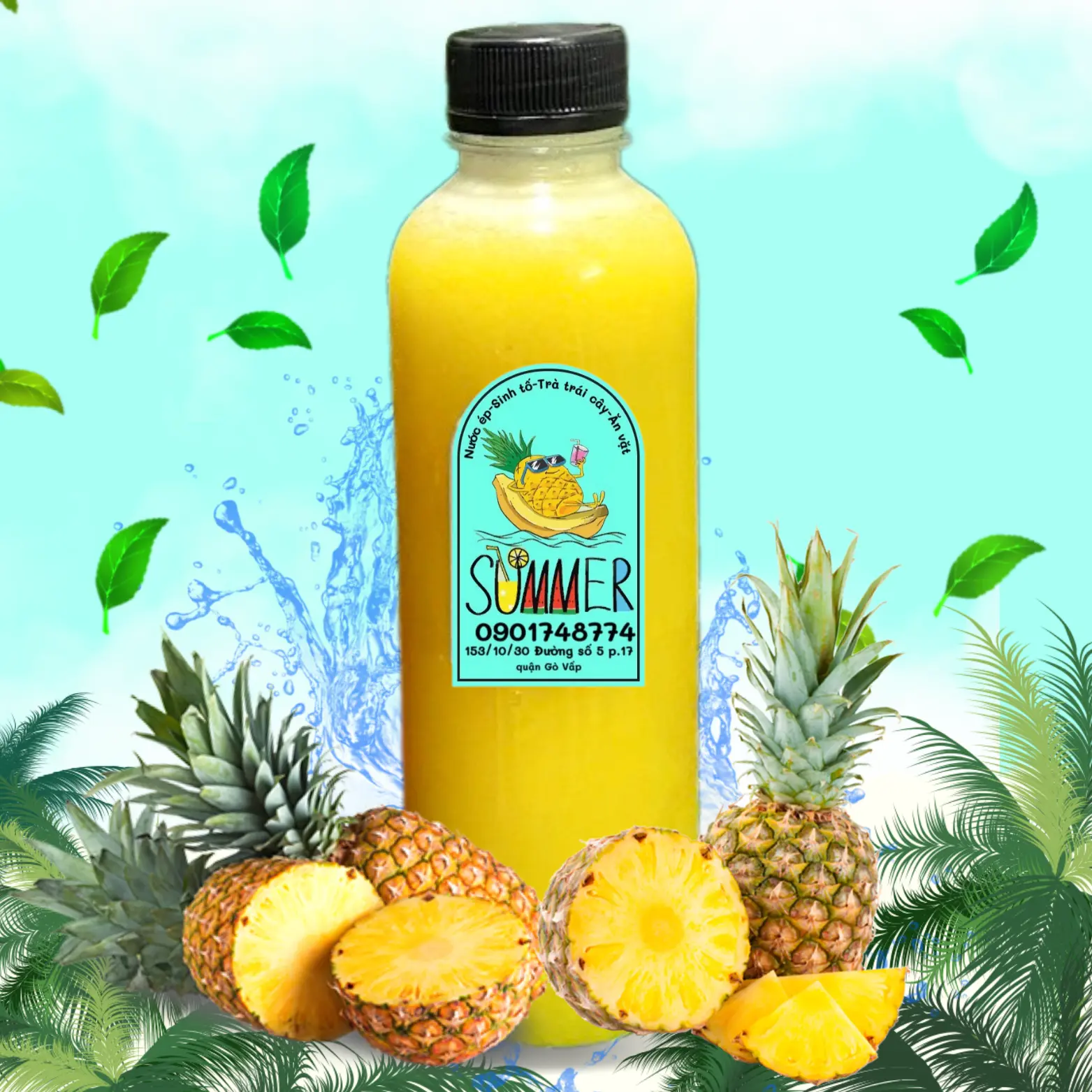 Hình ảnh Nước Ép Thơm Chai 330ml