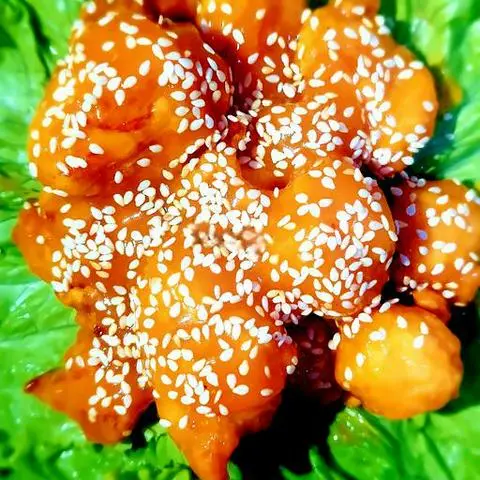 Hình ảnh 4 Gà viên sốt Phomai trứng muối + 1 Khoai lang Nhật lớn