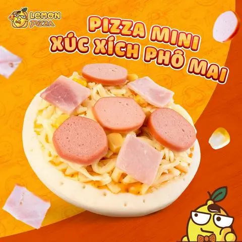 Hình ảnh Pizza Xúc Xích, Phô Mai Ý 10cm Mini (Kèm Sốt Tương)