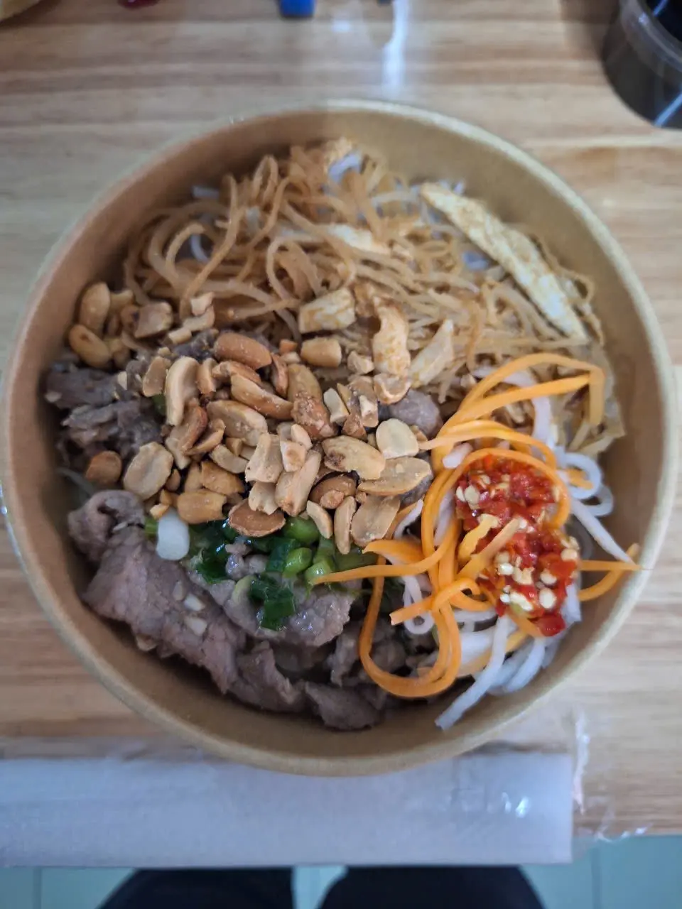 Hình ảnh Bún Bì+Bò xào,món mặn 