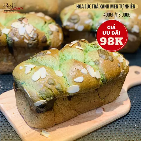 Hình ảnh Bánh Mì Hoa Cúc Trà Xanh