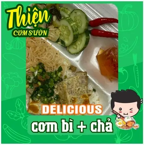 Hình ảnh Cơm bì chả + cơm bì ốp la