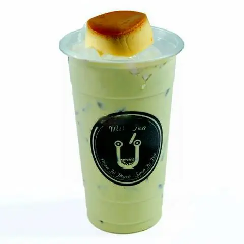 Hình ảnh Trà Sữa Thái Xanh Bánh Flan Caramen