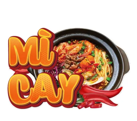 Hình ảnh Mì cay xúc xích, cá viên, tôm viên