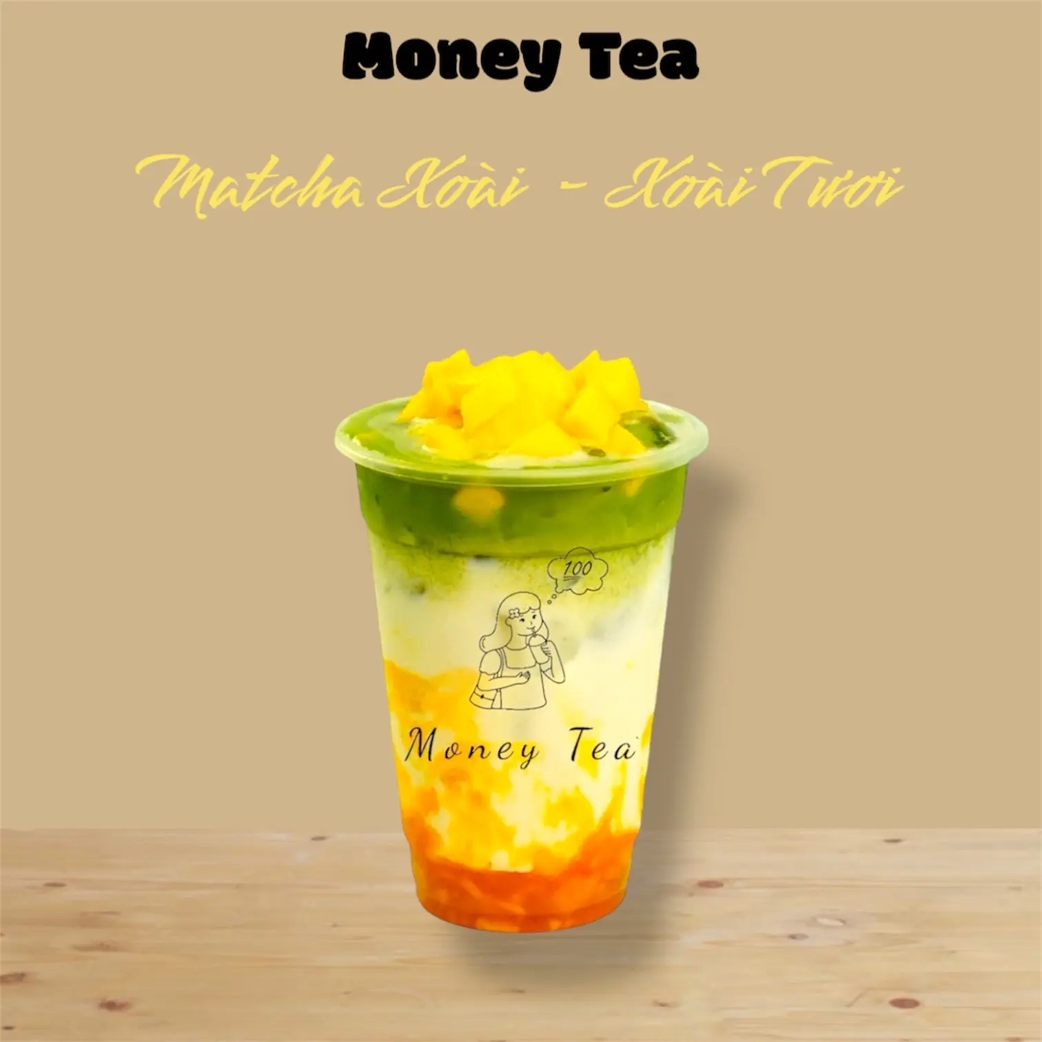 Hình ảnh Matcha xoài - xoài tươi - Ly 700ml