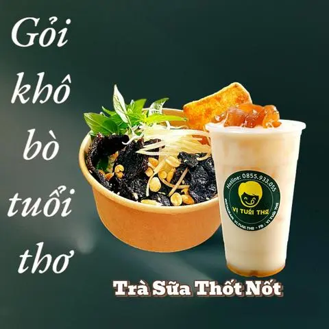 Hình ảnh Combo Gỏi Khô Bò + Trà Sữa Thốt Nốt
