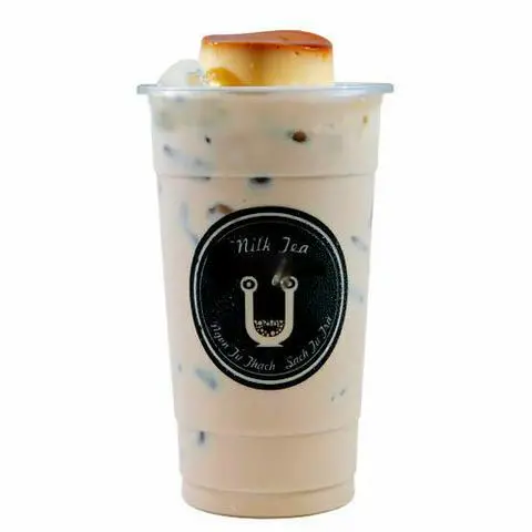 Hình ảnh Trà Sữa Truyền Thống Bánh Flan Caramen