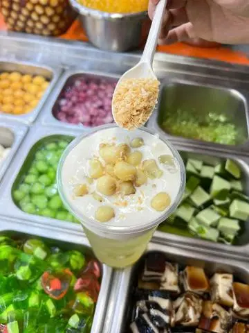 Hình ảnh Trà Gạo Rang Sen Vàng Macchiato