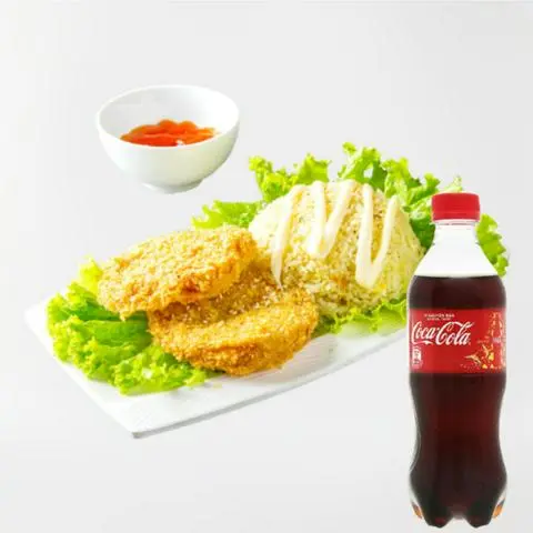 Hình ảnh Cơm Chả Cá Rán Giòn + Coca Cola Chai