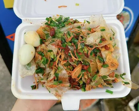 Hình ảnh Bánh Tráng Phơi Sương Trộn KHÔ BÒ +  Mỡ Hành hành phi