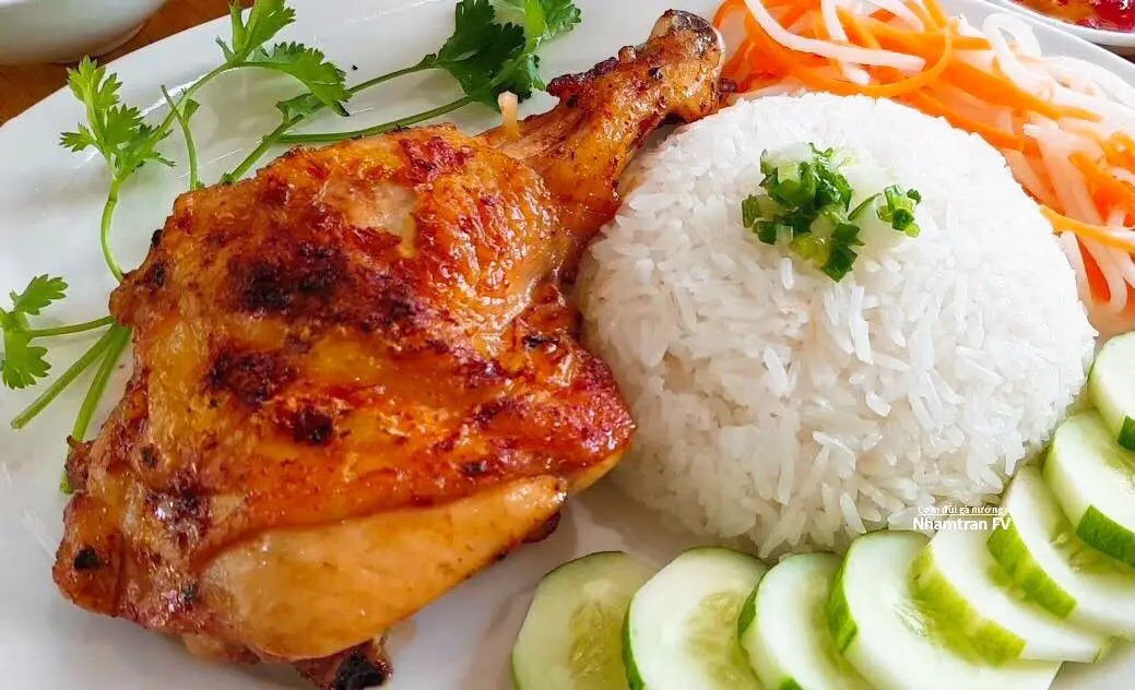 Hình ảnh CƠM ĐÙI GÀ NƯỚNG MẬT ONG ( Đùi Tỏi)