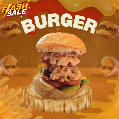 Hình ảnh Burger bò bằm - gà chiên - pho mai chedda