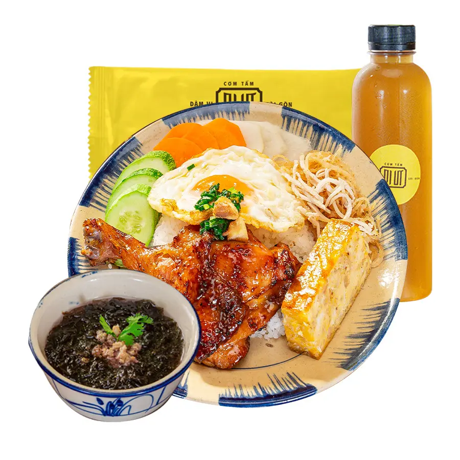 Hình ảnh Combo Đùi Gà +2 món +Canh +Khăn +Nước tùy chọn