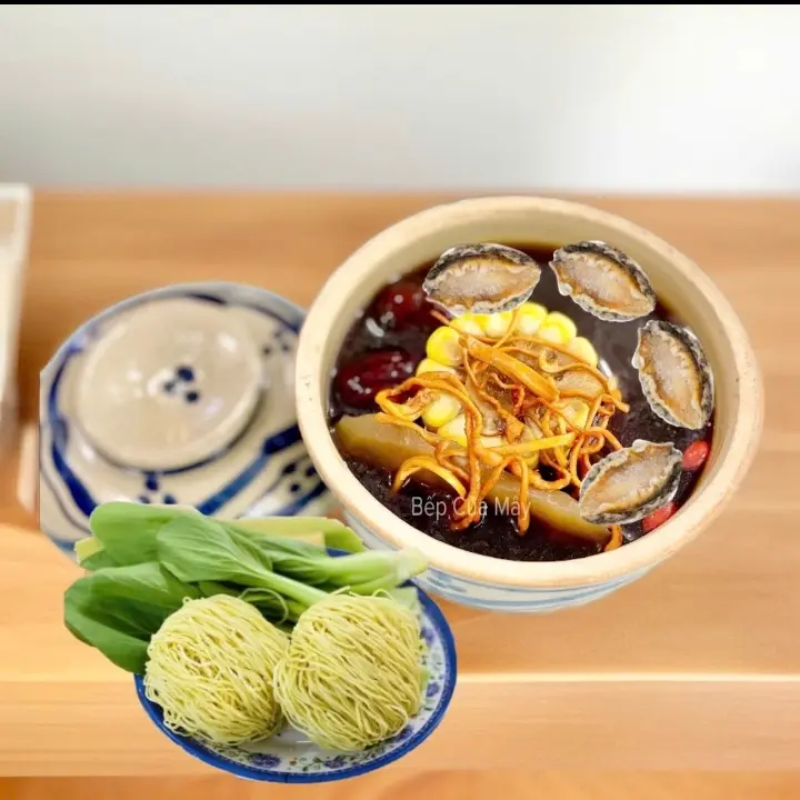 Hình ảnh 3 Bào Ngư Tiềm + Rau Mì 