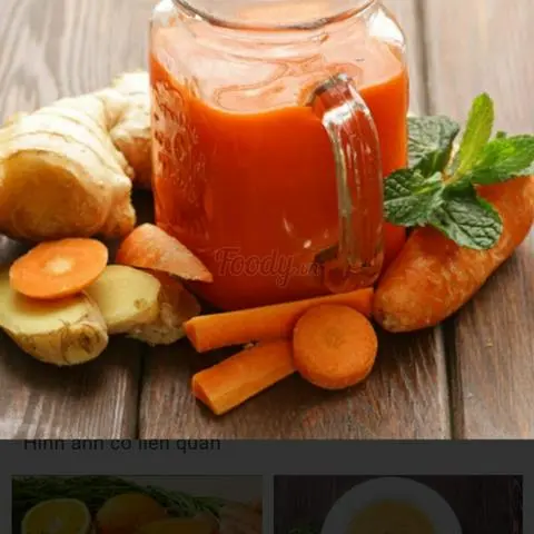 Hình ảnh Nước ép  thơm + cà rốt + gừng