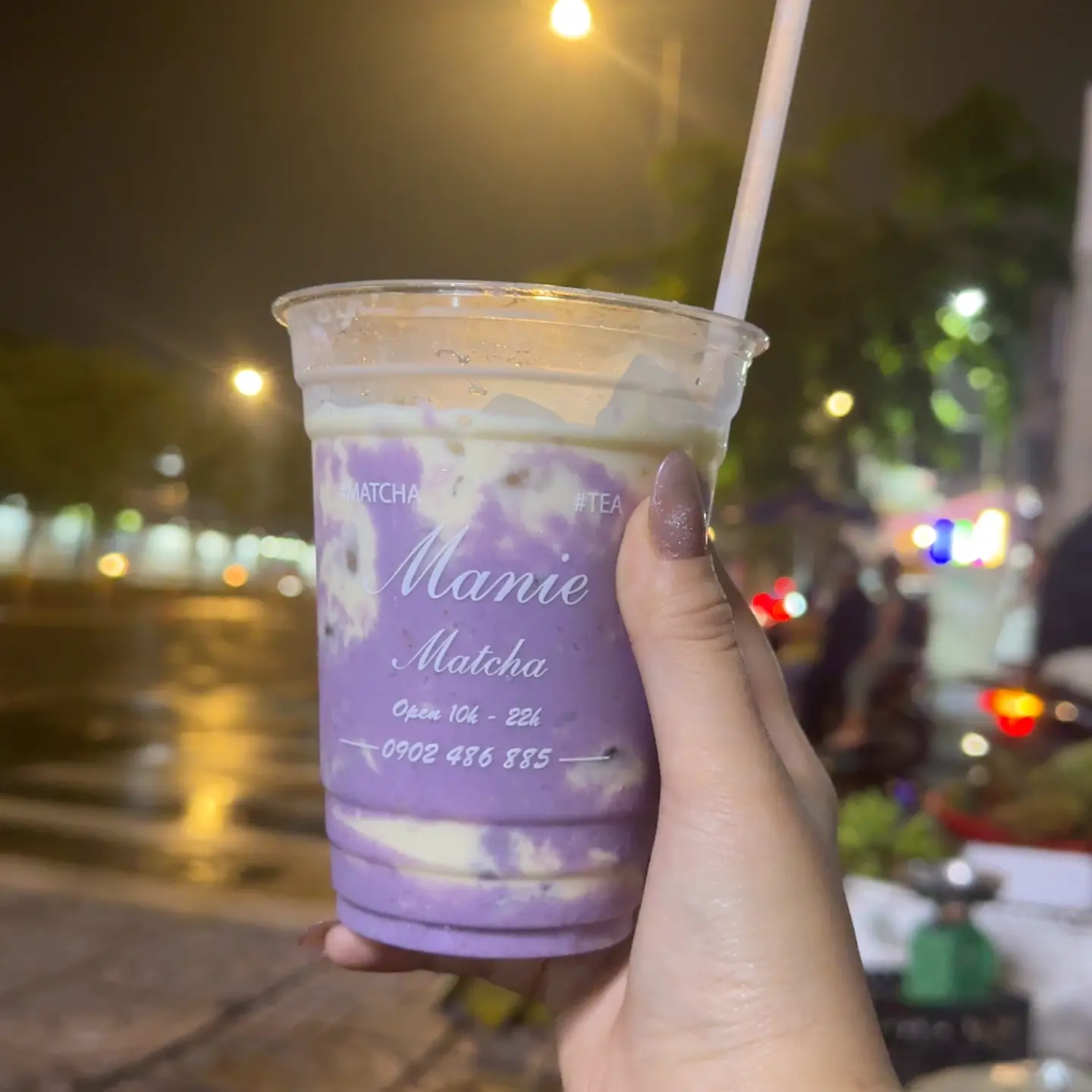 Hình ảnh Latte sốt khoai môn tươi