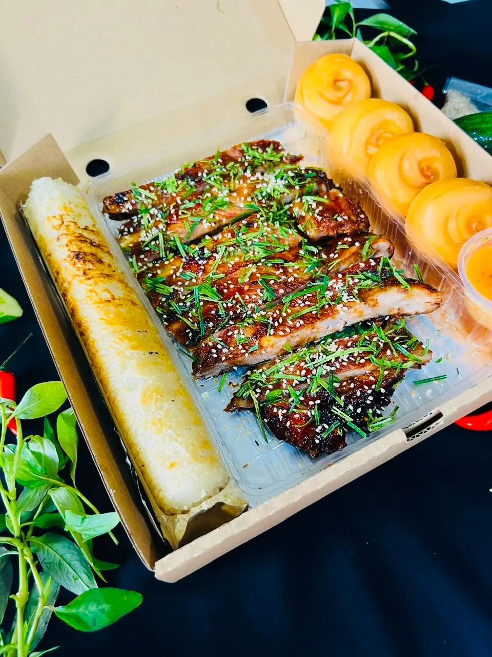 Hình ảnh Combo Sườn Quay lá chanh siêu ngon