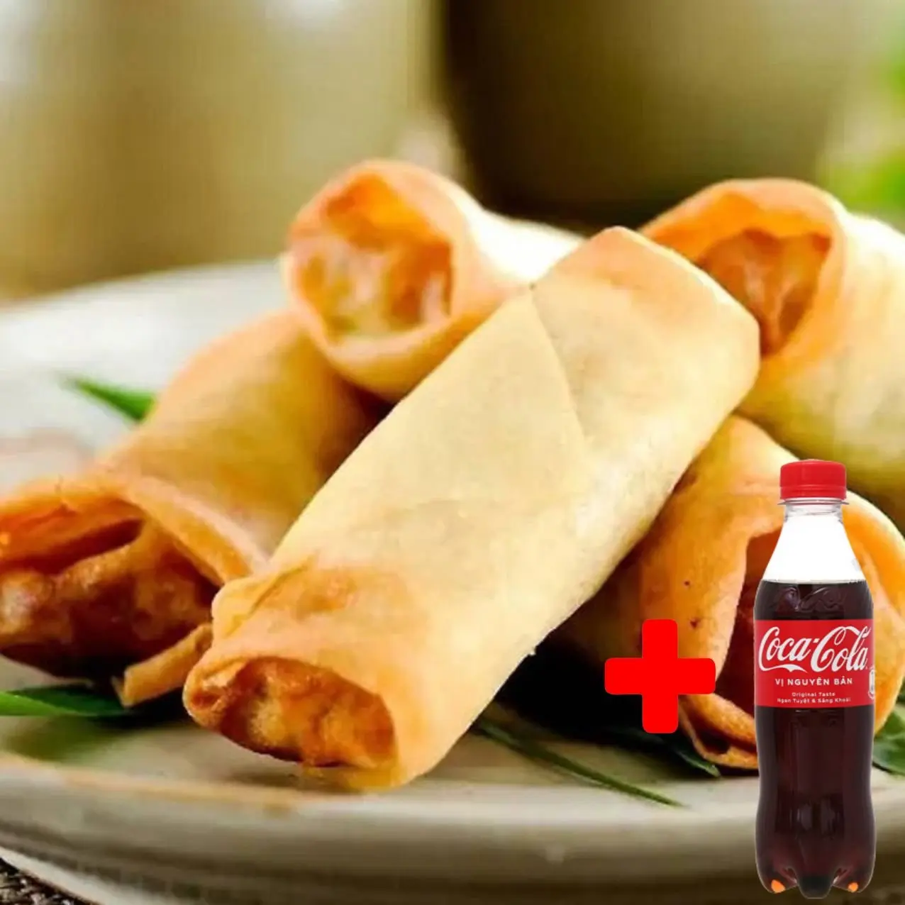 Hình ảnh Combo 12 Chả Giò Xốp Chiên + Coca