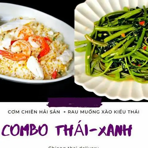 Hình ảnh Combo cơm chiên tôm - rau muống xào cay