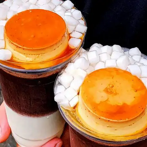 Hình ảnh Cacao dừa flan phô mai và trân châu dừa