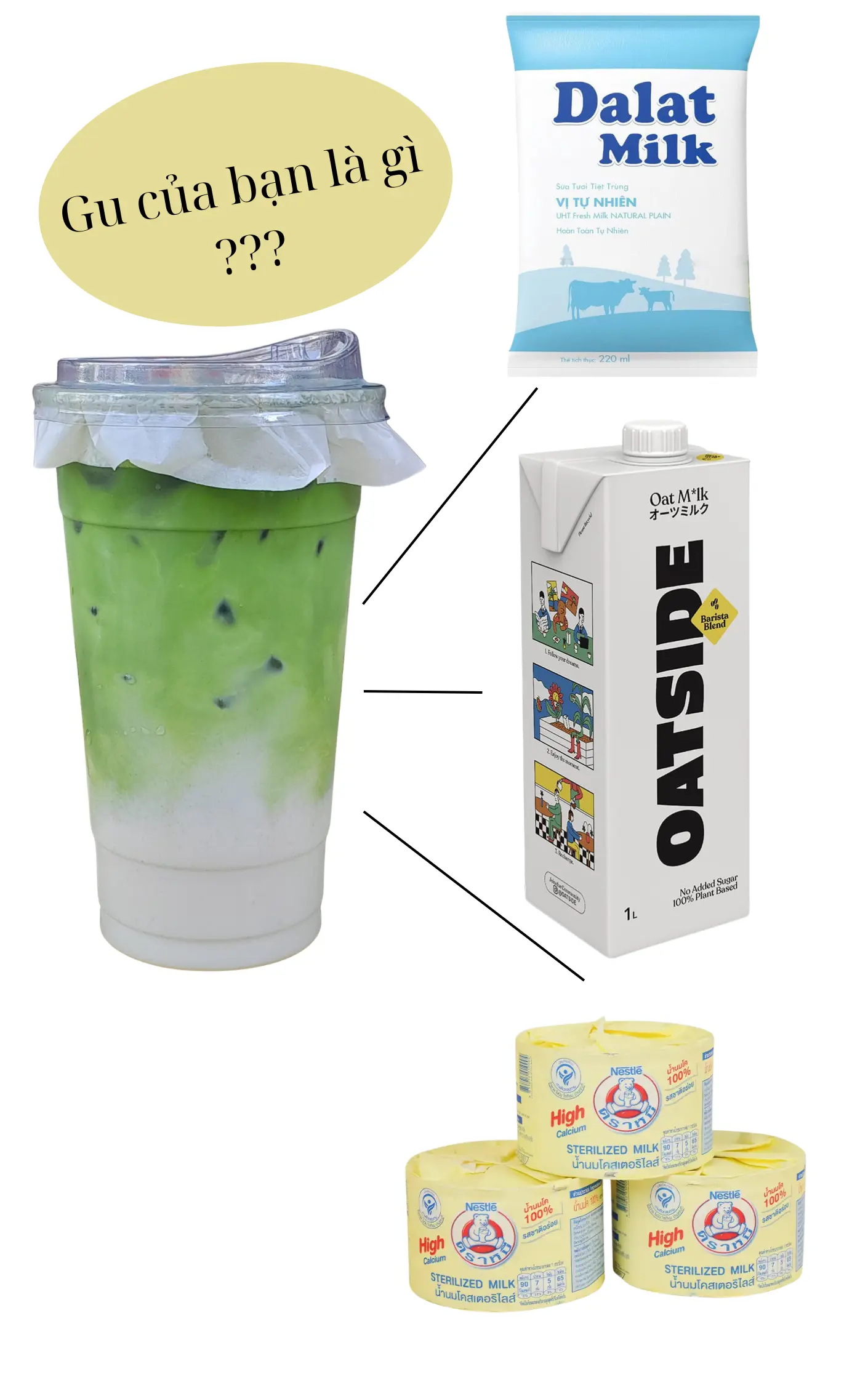 Hình ảnh Matcha + Sữa Gấu