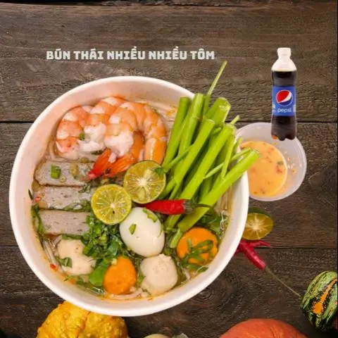 Hình ảnh Combo bún thái tôm - pepsi