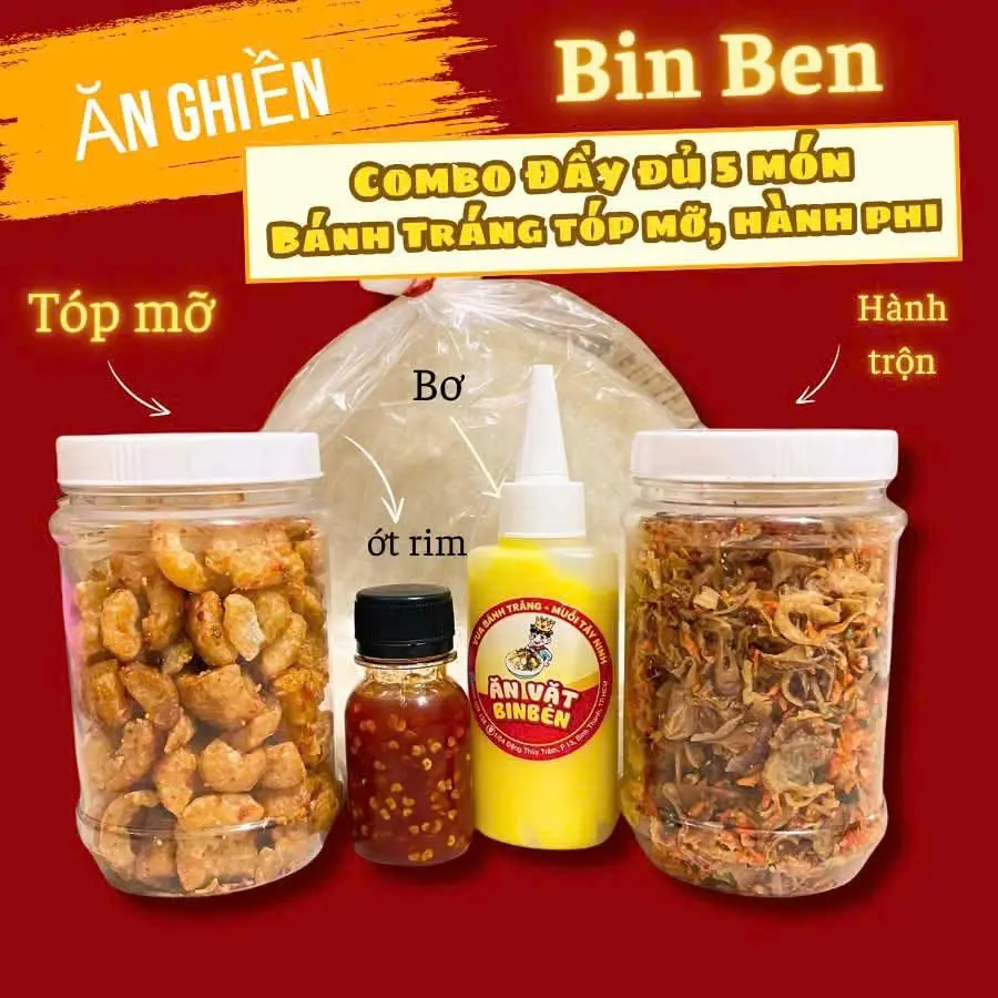 Hình ảnh Combo phơi sương 4 vị ( tóp mỡ 120g+ 200g hành phi+ớt rim 50ml+ 100ml bơ)