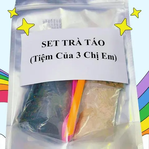 Hình ảnh Set Trà Táo (25-35 Phần) Tặng Pudding, Muỗng, Ống Hút Tiệm 3 Chị Em