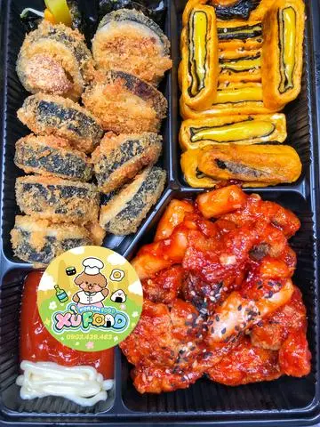 Hình ảnh Set 15 - gà mật ong - kimbap thường chiên - trứng cuộn phô mai