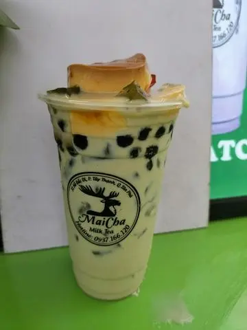 Hình ảnh trà sữa thái xanh full topping