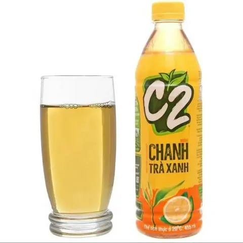 Hình ảnh 1 chai trà C2 chanh + 1 ly đá