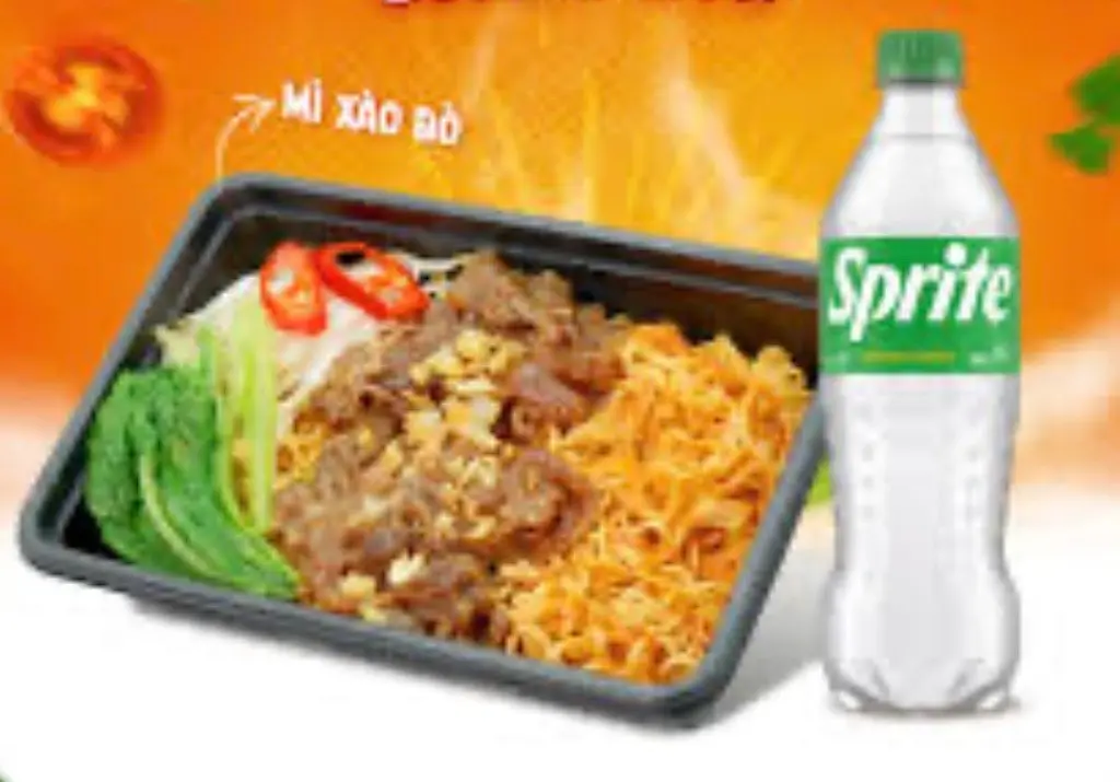 Hình ảnh Combo4:  mì xào bò & nước ngọt 