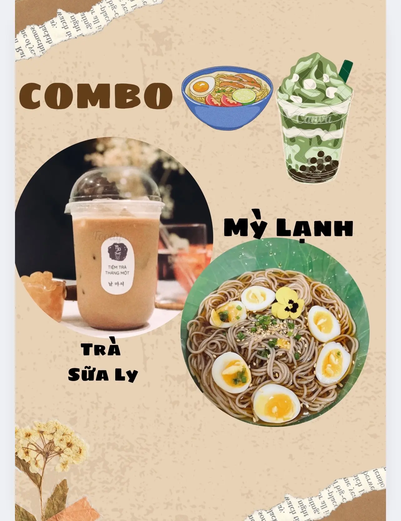 Hình ảnh Combo TRÀ SỮA LY & MỲ LẠNH