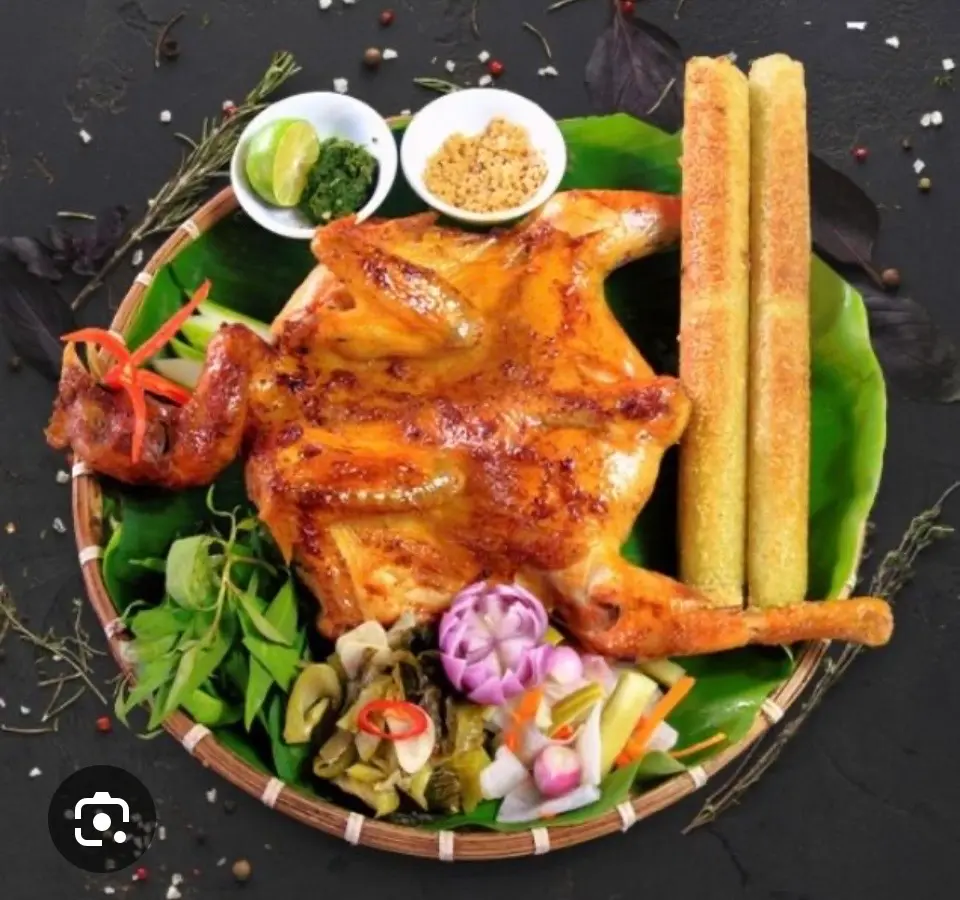 Hình ảnh gà mật ong + 2 cơm lam