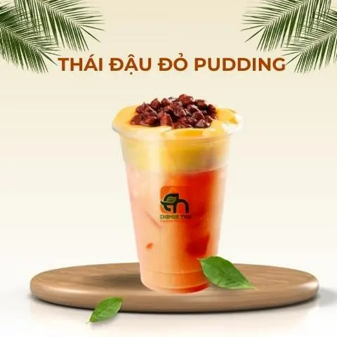 Hình ảnh Trà sữa thái đậu đỏ pudding