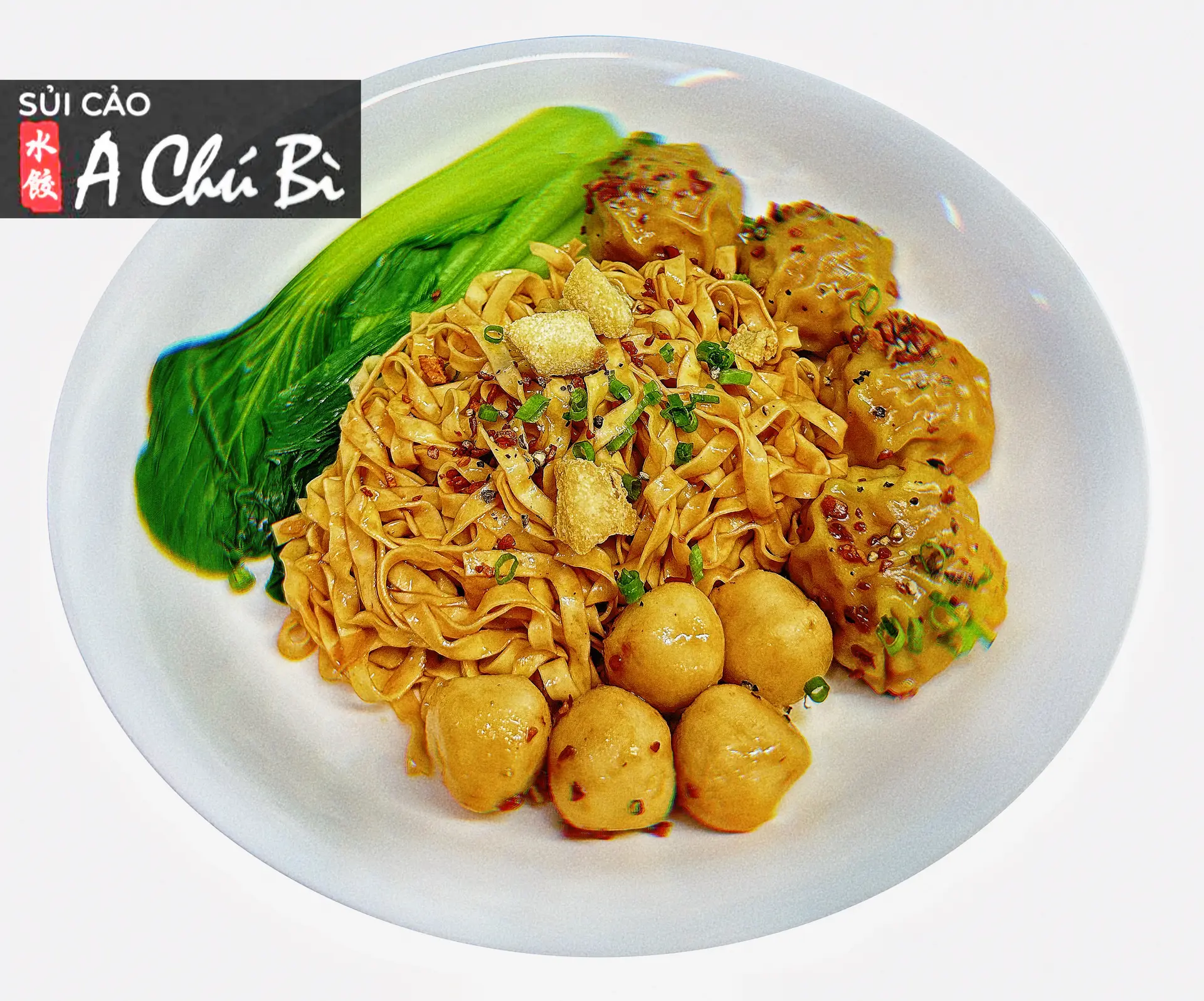 Hình ảnh Mì trứng hoành thánh cá viên trộn-鸡蛋面拌馄饨鱼丸