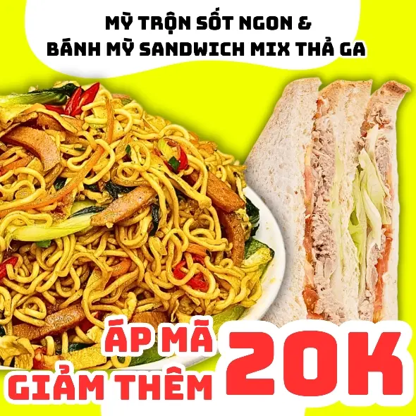 Hình ảnh Bánh Mỳ Sandwich + Mỳ Trộn Sốt Ngon Mix Thả Ga