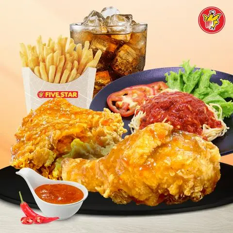 Hình ảnh 2 Gà Xốt Cay + Mì ý + Khoai Tây + Pepsi