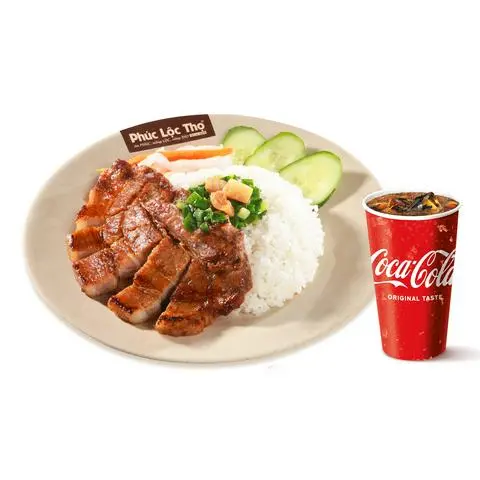 Hình ảnh Cơm Ba Rọi Ngũ Vị + Coca