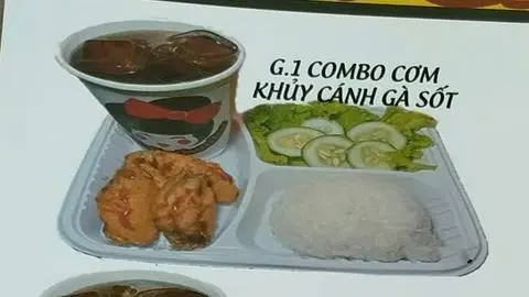 Hình ảnh G.1 COMBO CƠM KHUỶ CÁNH GÀ SỐT