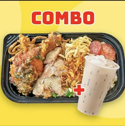 Hình ảnh Xôi độc đắc - trà sữa hồng trà