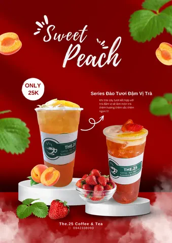Hình ảnh Trà dâu đào - ly 700ml - size L