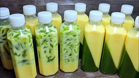 Hình ảnh Sữa bắp thạch lá dứa (chai)