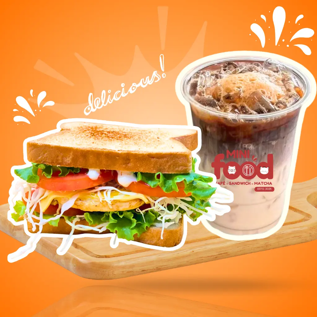 Hình ảnh BEST SELLER - Sandwich Gà PML + Cà phê sữa tươi (M)