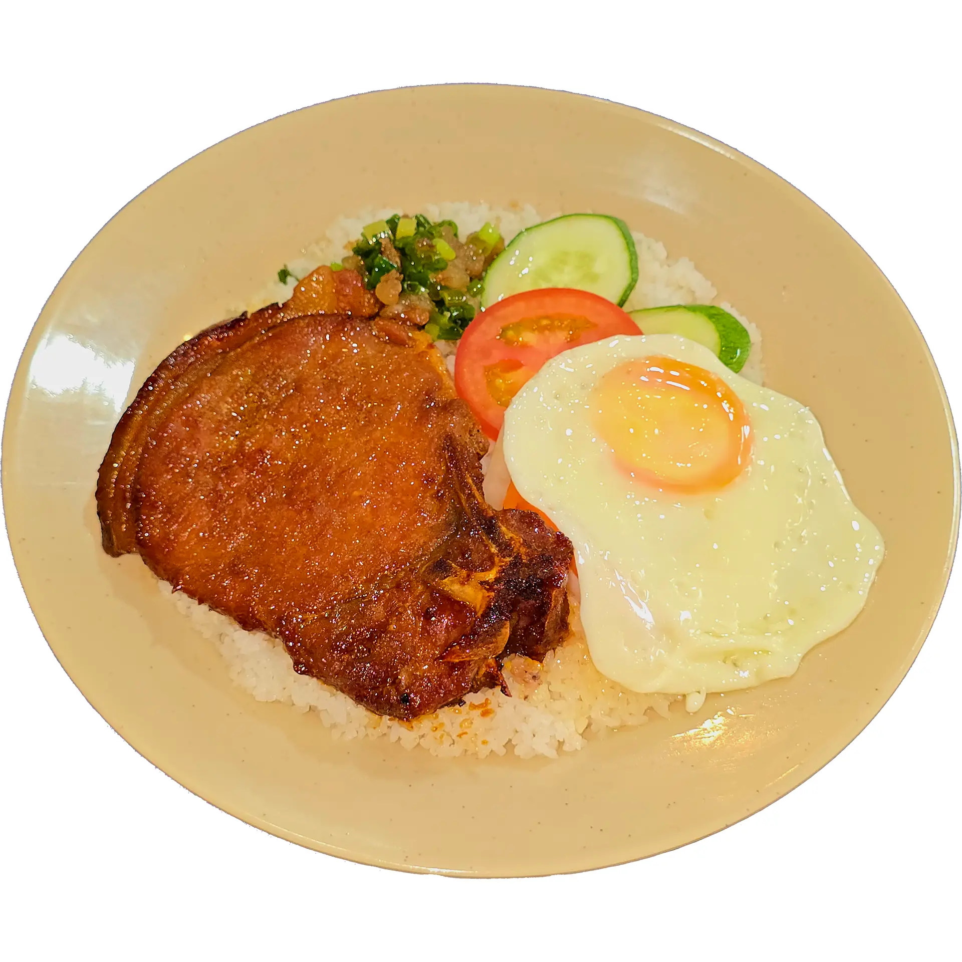 Hình ảnh Sườn + trứng ốp la