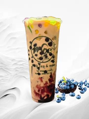 Hình ảnh Trà sữa việt quất full topping