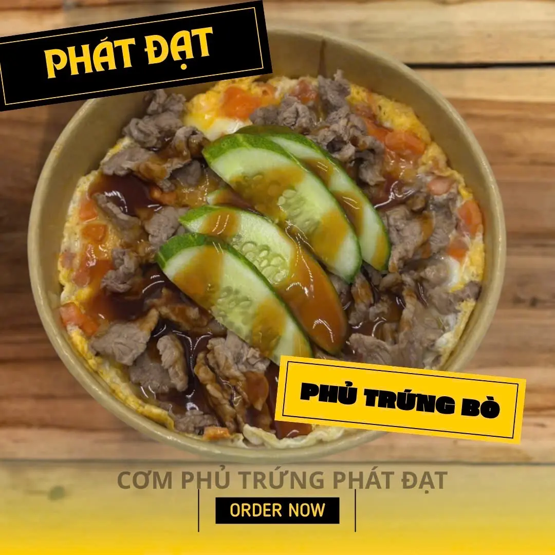 Hình ảnh Cơm bò phủ trứng - canh rong biển