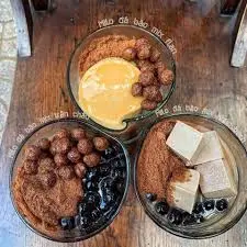 Hình ảnh Milo Dầm Trân Châu Đen, Thạch Khúc Bạch, Bánh Flan Sữa Tươi